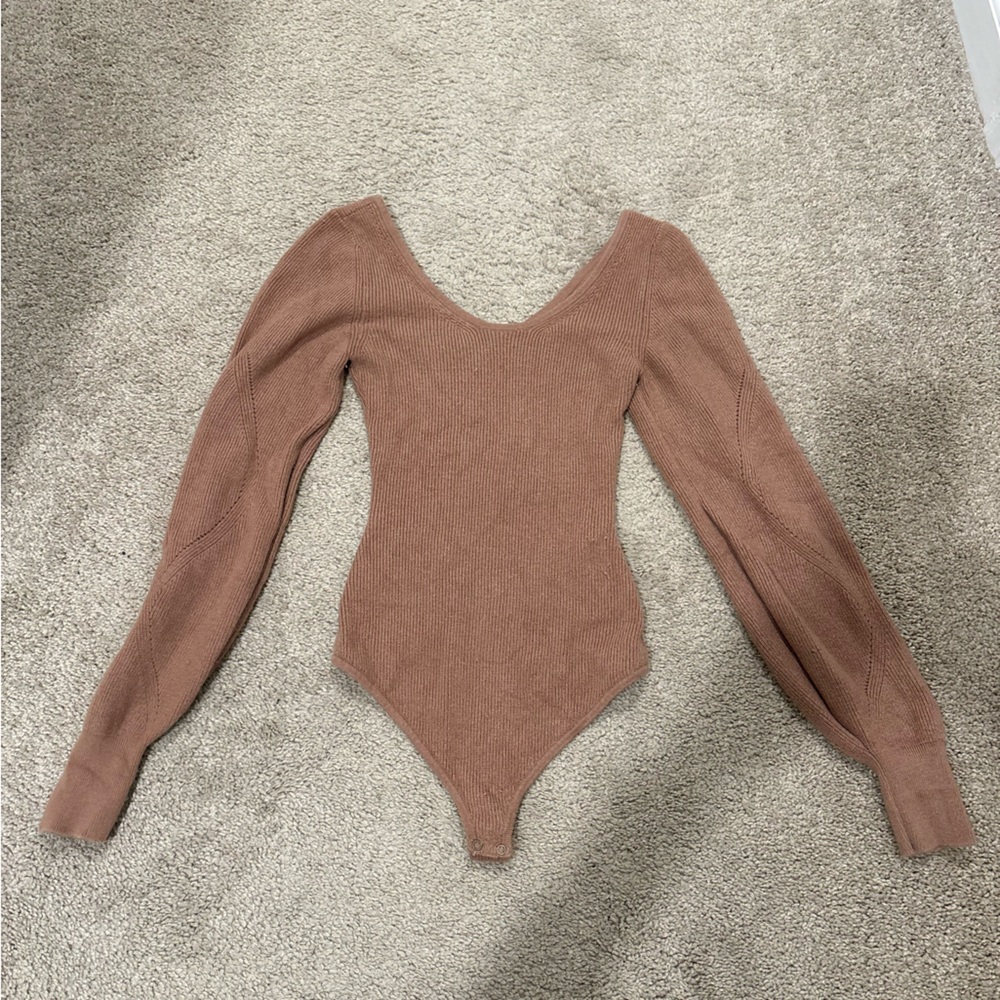 Abercrombie & Fitch Brown Long Sleeve Bodysuit
